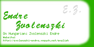 endre zvolenszki business card